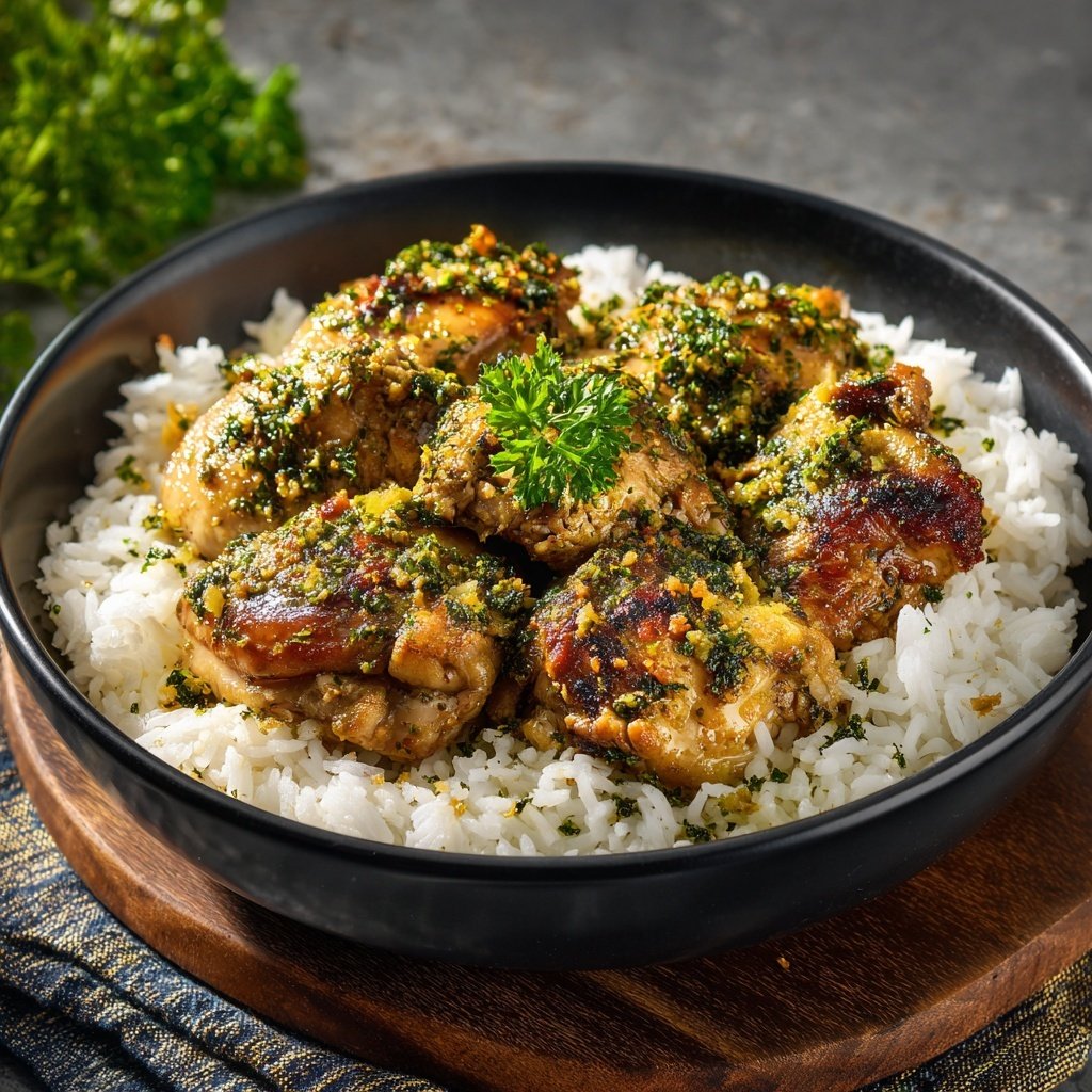 Garlic Butter Chicken And Rice Dinner