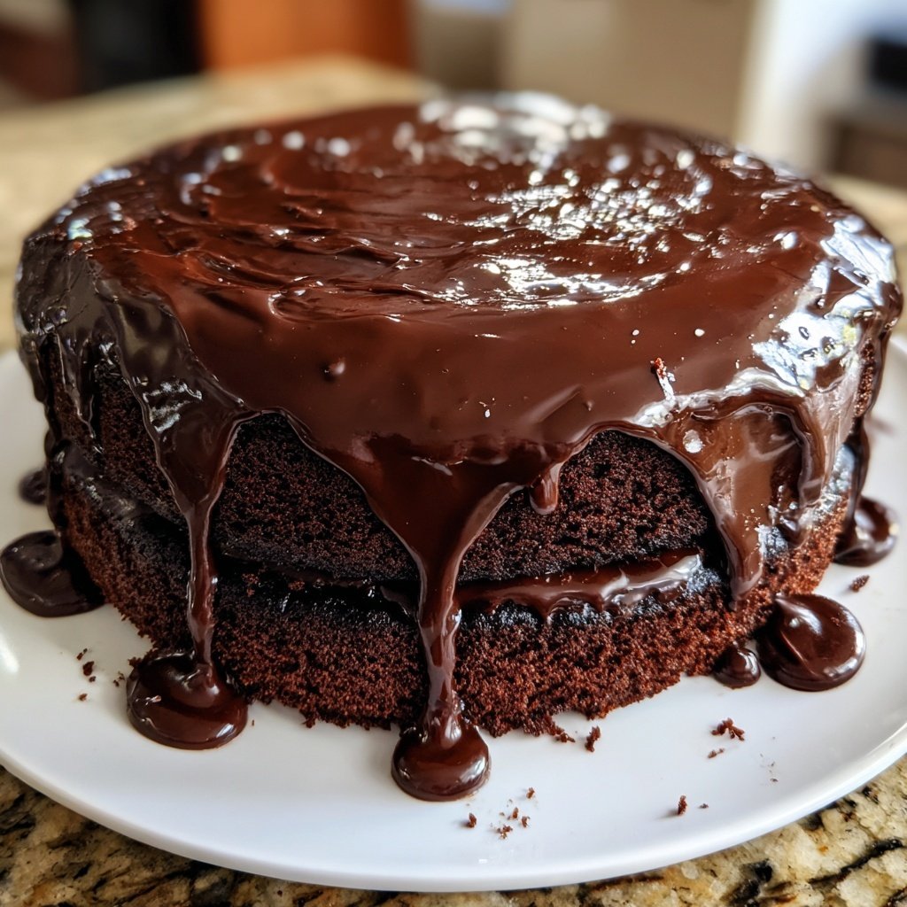 Chocolate Cake With Ganache Frosting