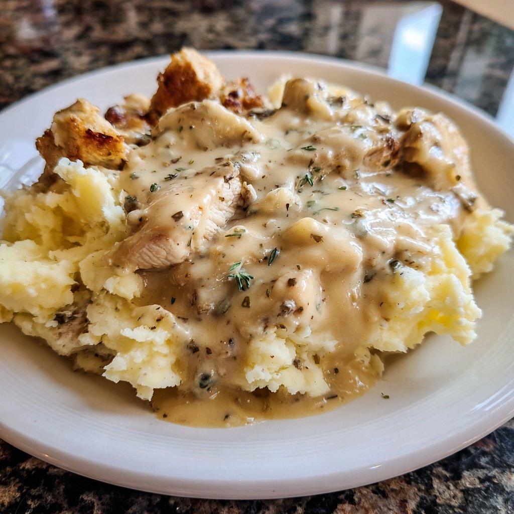 Comfort Food Creamy Chicken and Mashed Potatoes