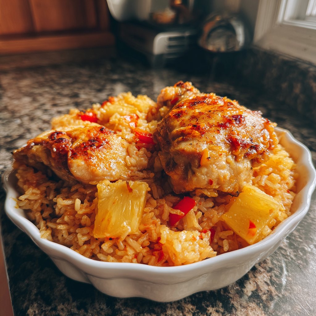 One Pan Chicken And Rice With Pineapple
