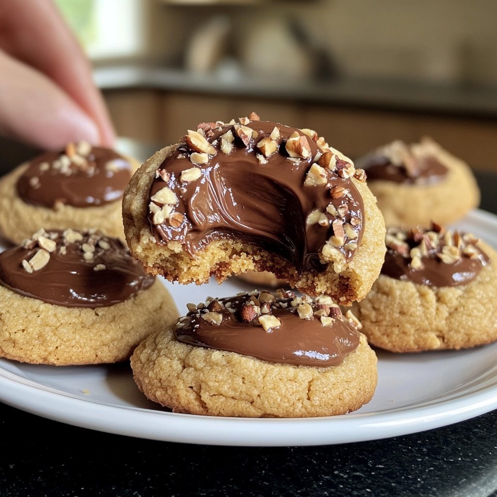 Hazelnut Thumbprint Cookies with Silky Ganache