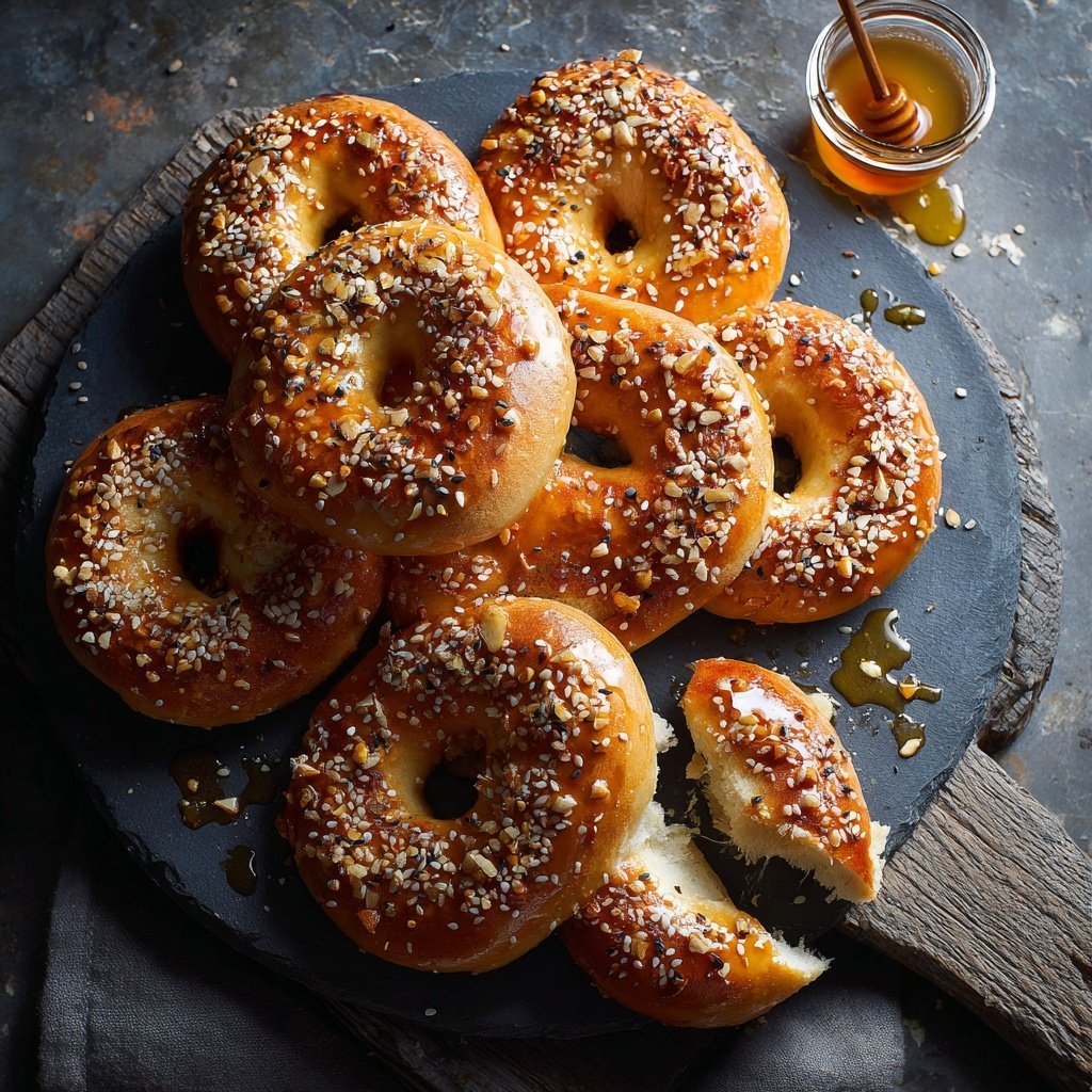 Greek Yogurt Honey Bagels