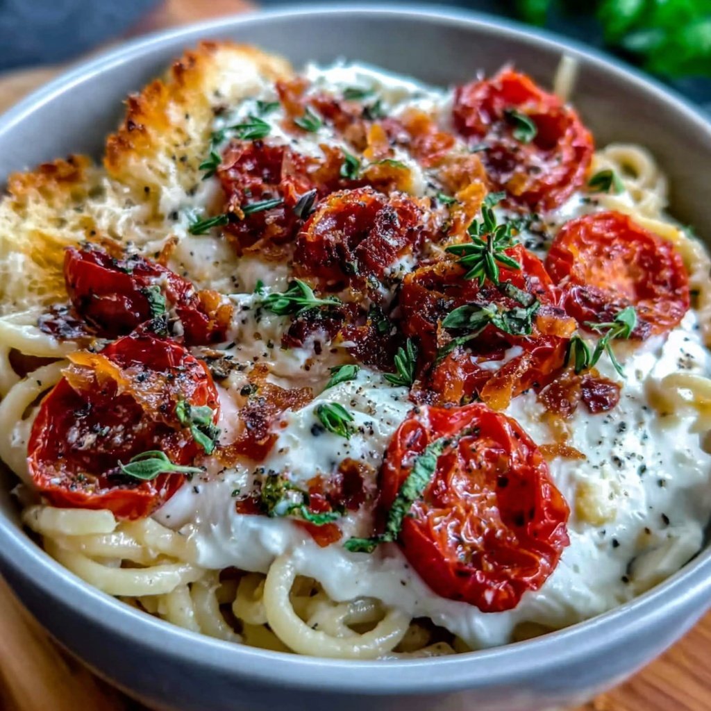 Easy Pasta With Roasted Tomato And Burrata