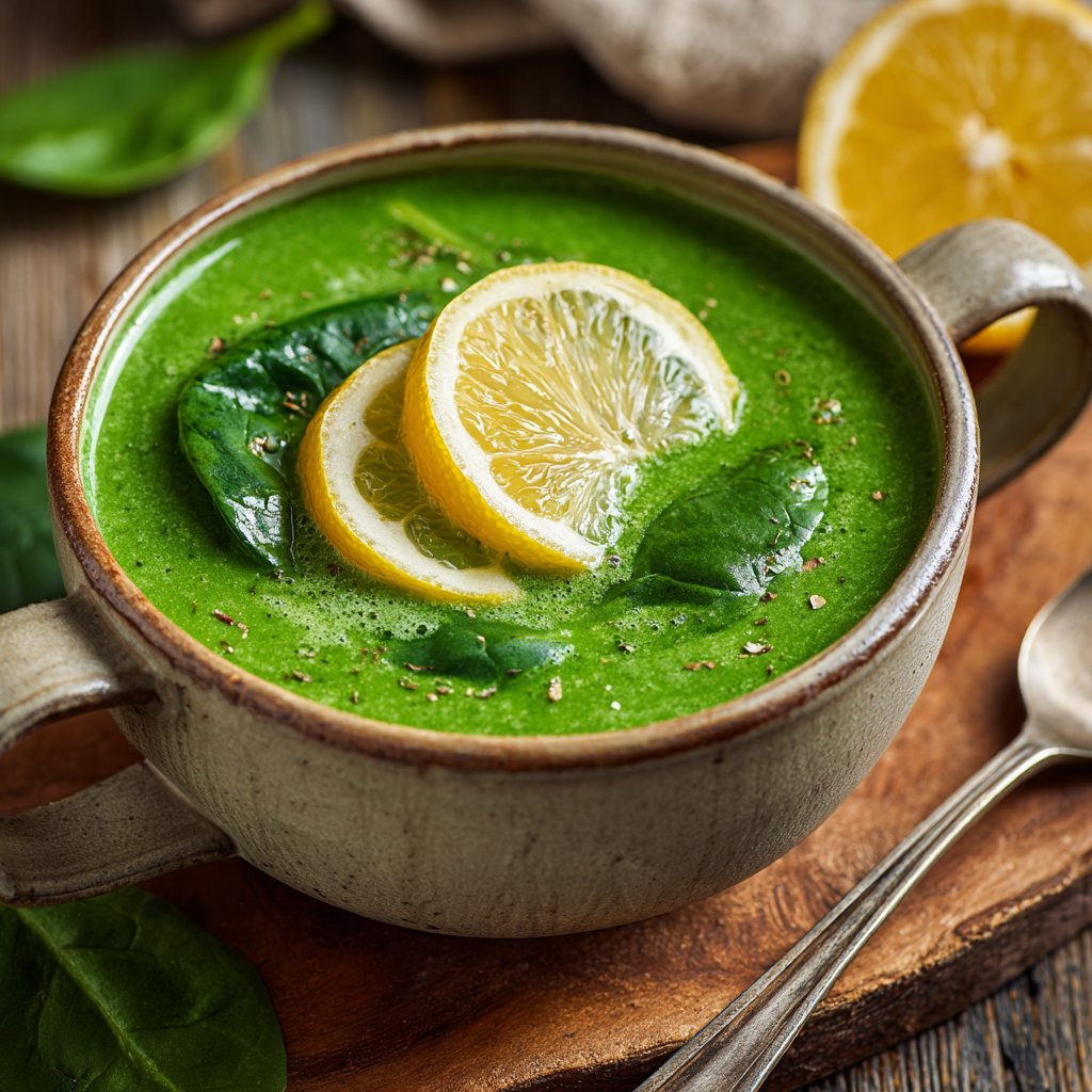 Creamy Lemon Spinach Soup