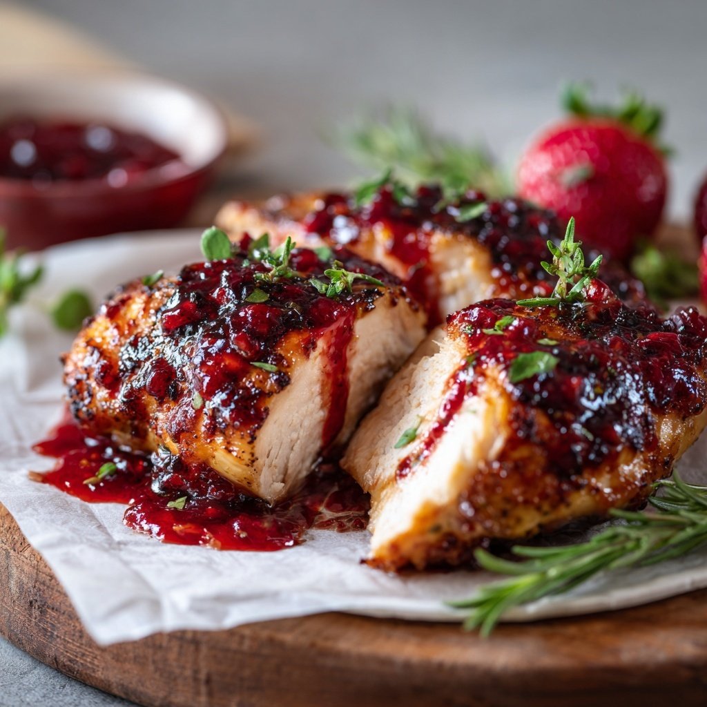 Chicken with Strawberry Balsamic Reduction